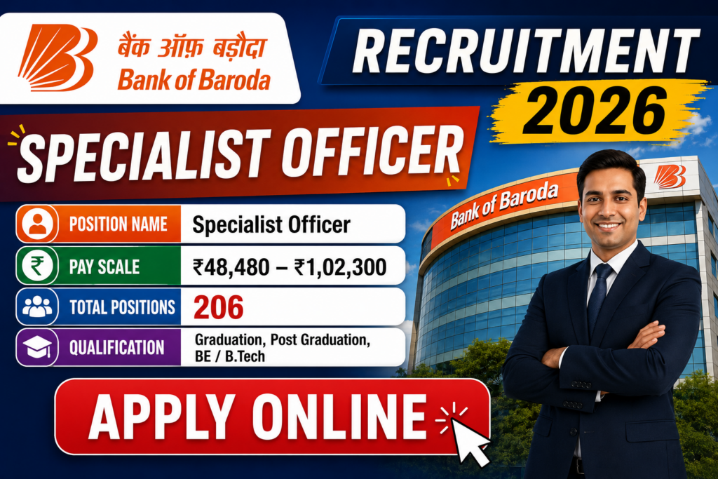 Bank of Baroda Specialist Officer Recruitment 2026
