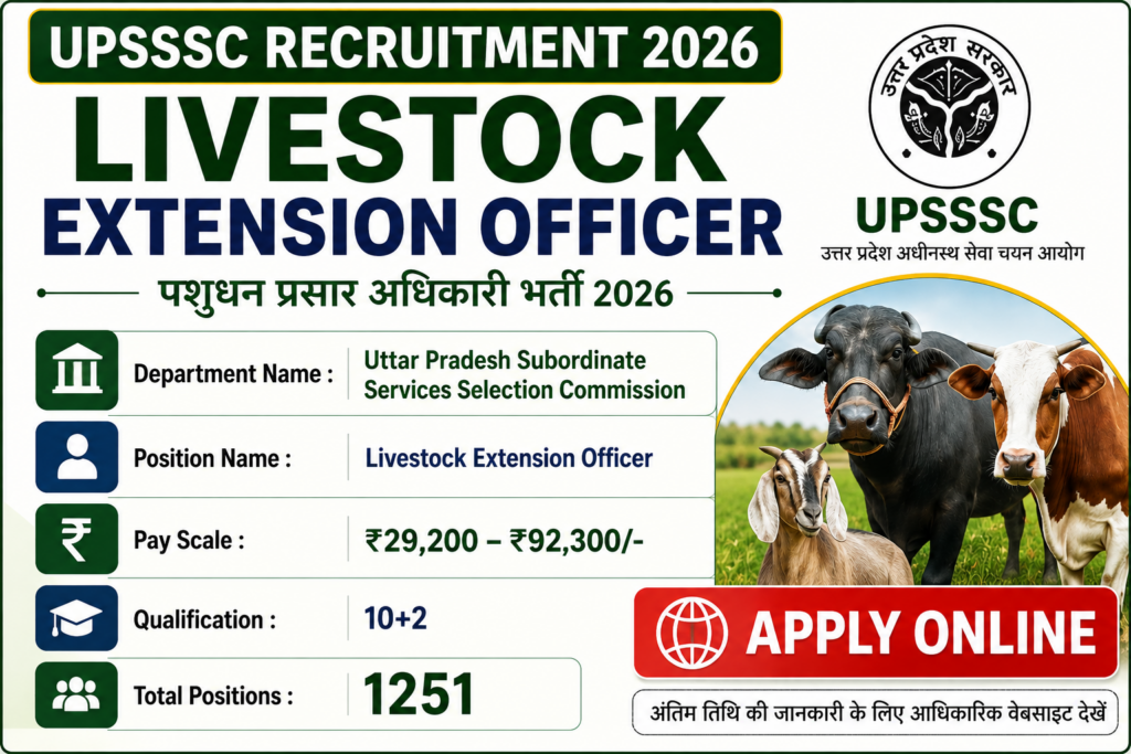 UPSSSC Livestock Extension Officer 2026