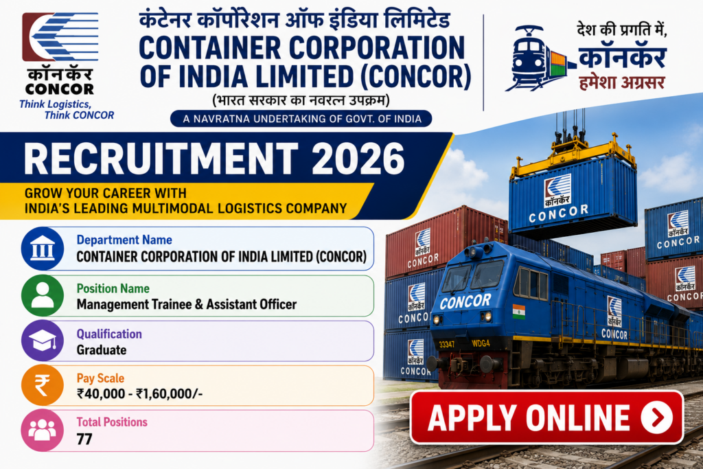 CONCOR MT-Assistant Officer 2026