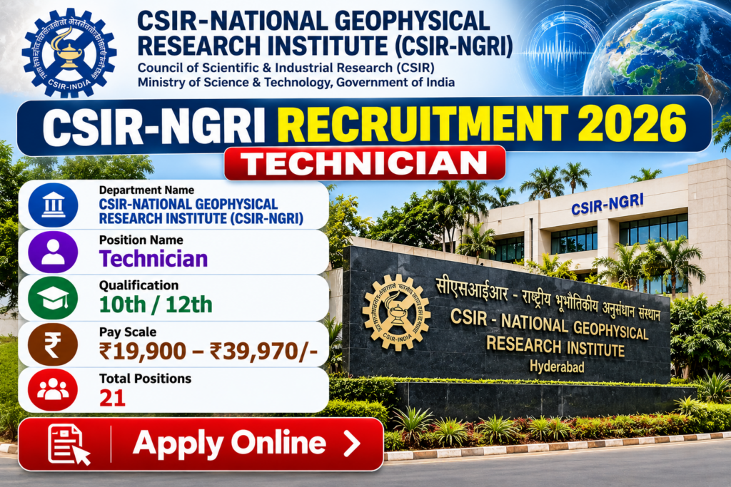 CSIR NGRI Technician 2026