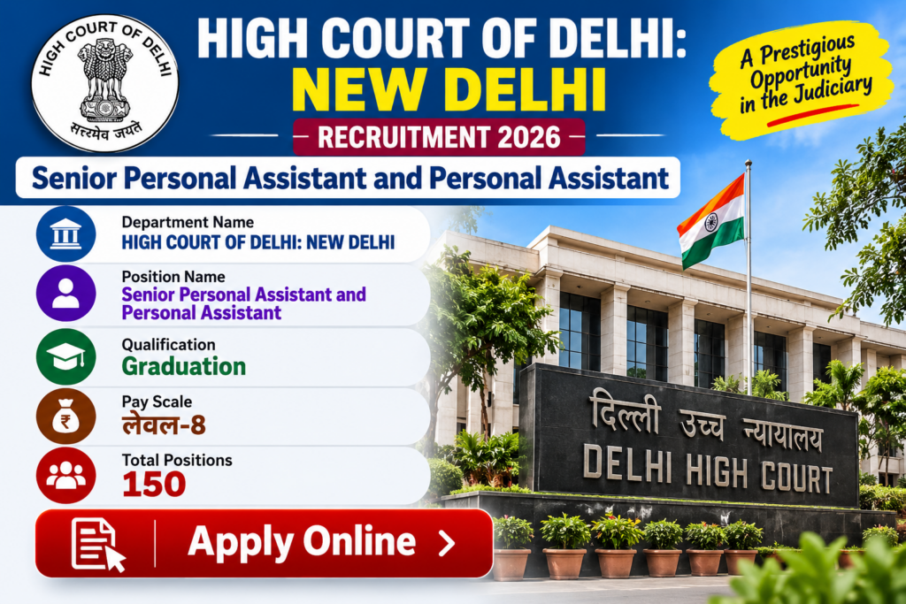 Delhi High Court Senior Personal Assistant and Personal Assistant 2026